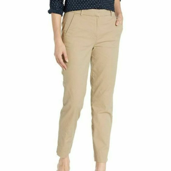 NWT J. Crew Effortless Slim Crop Chino Pants in Khaki